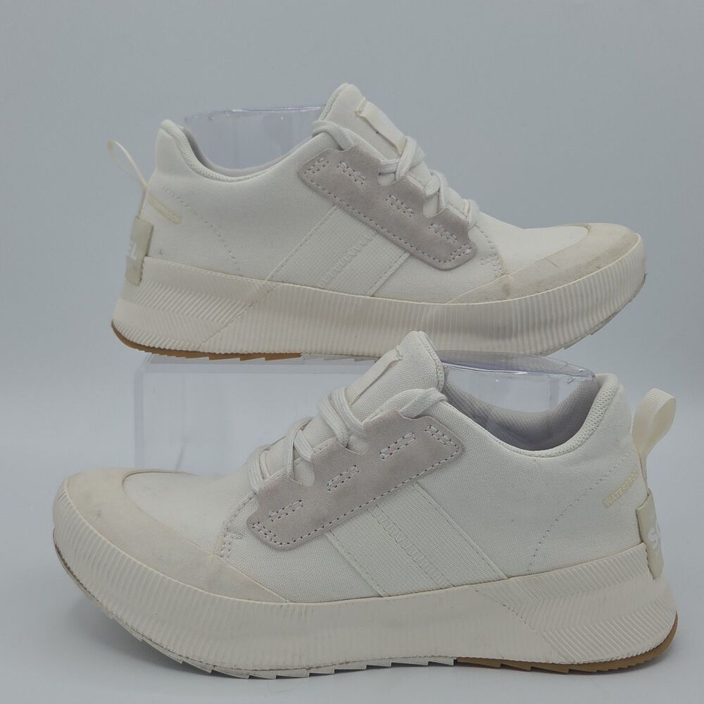 Sorel Out N About III Low Waterproof Sneaker Canvas Chalk White Size 8.5